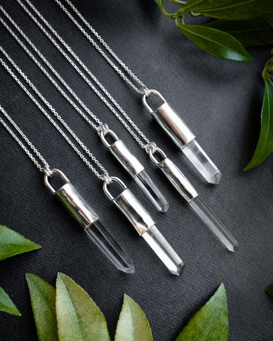 Lemurian Quartz Point Sterling Silver Necklace