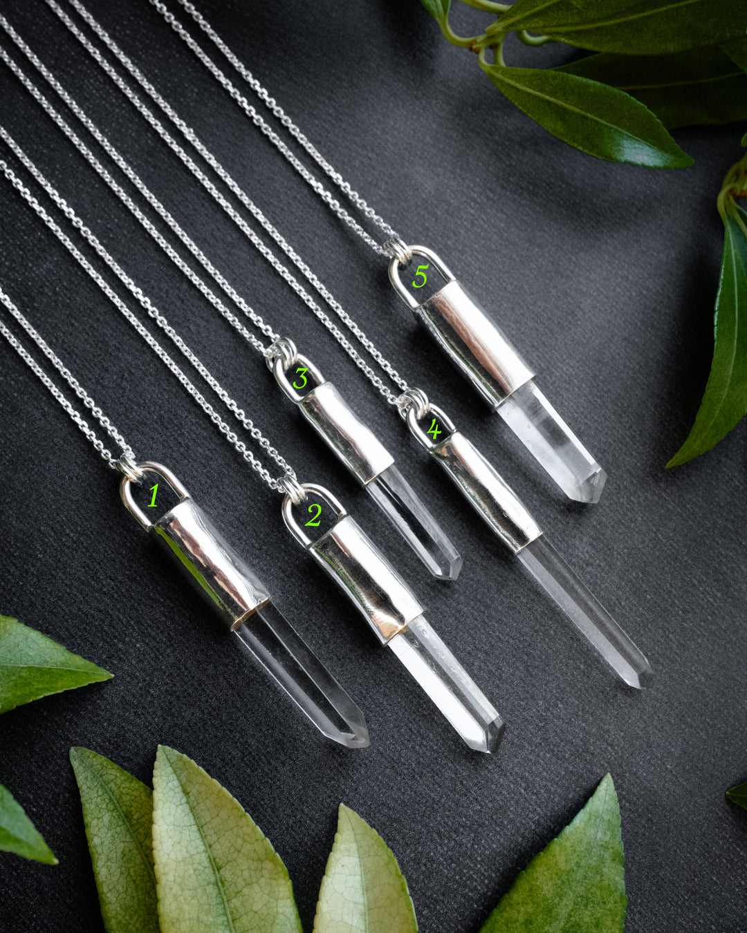 Lemurian Quartz Point Sterling Silver Necklace