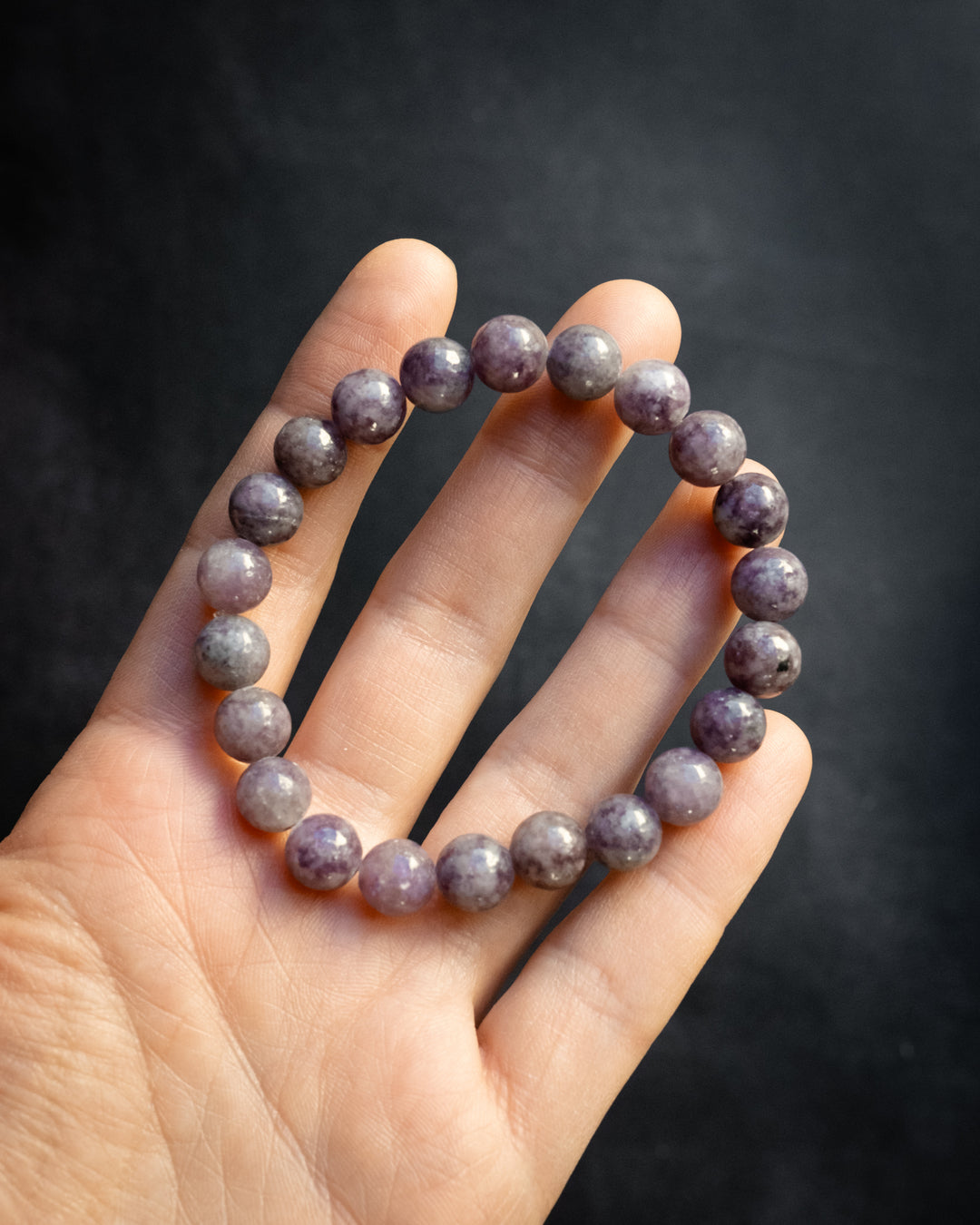 Lepidolite Round Bead Bracelet 8mm