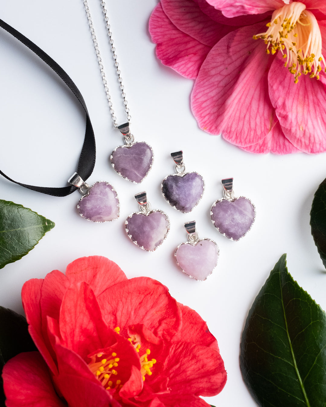 Lepidolite Heart Sterling Silver Gallery Necklace - The Healing Pear