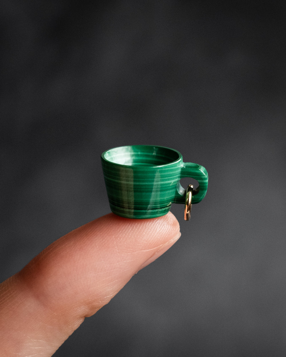 Malachite Hand Carved Mug Necklace - The Healing Pear