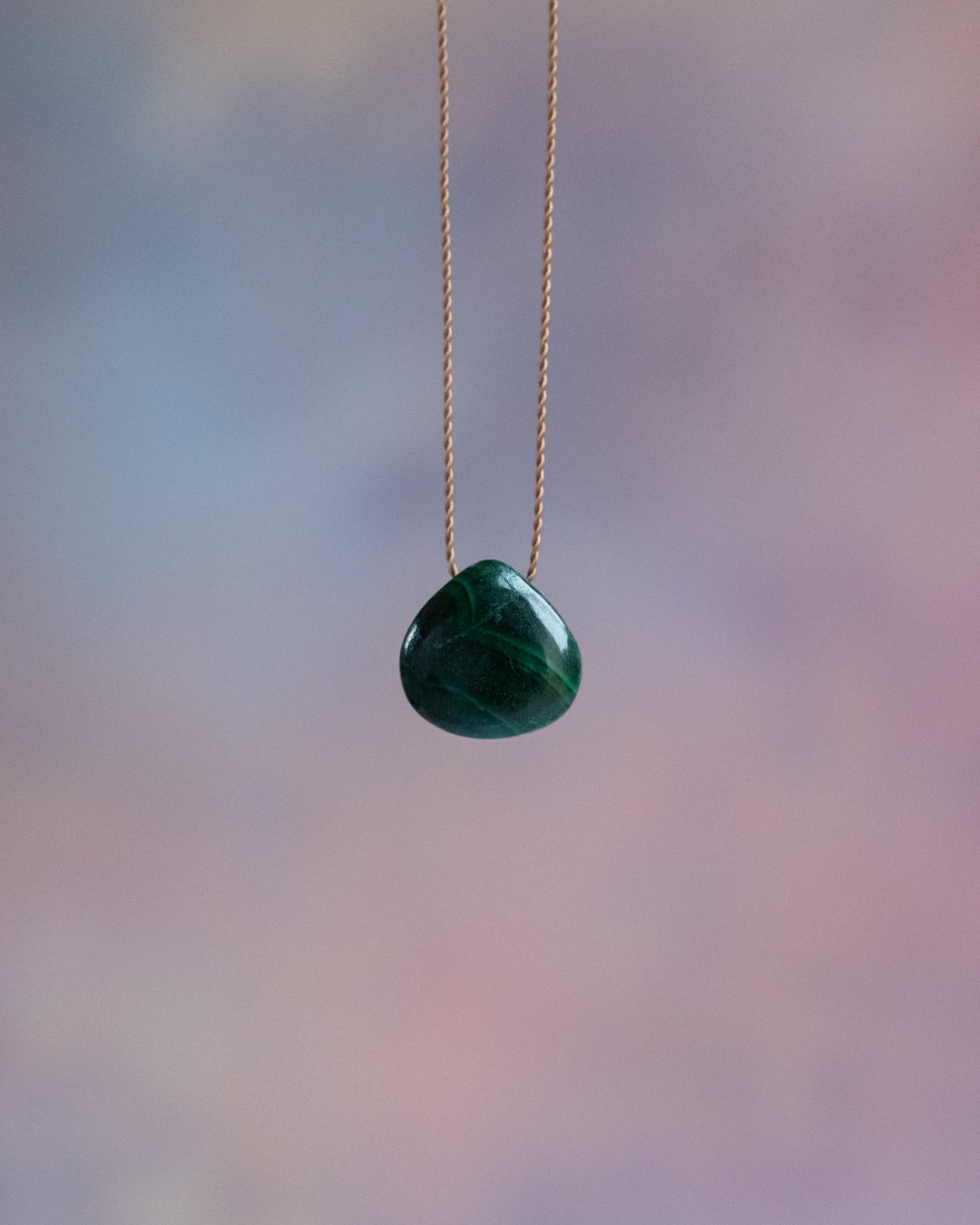 Malachite Vegan Silk Necklace
