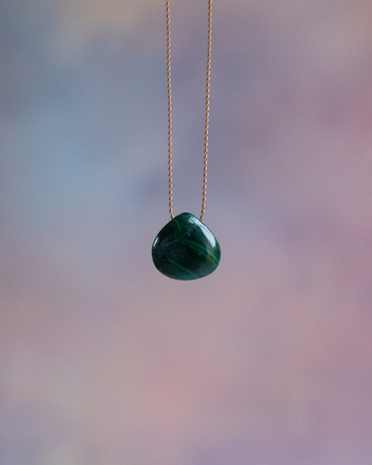 Malachite Vegan Silk Necklace
