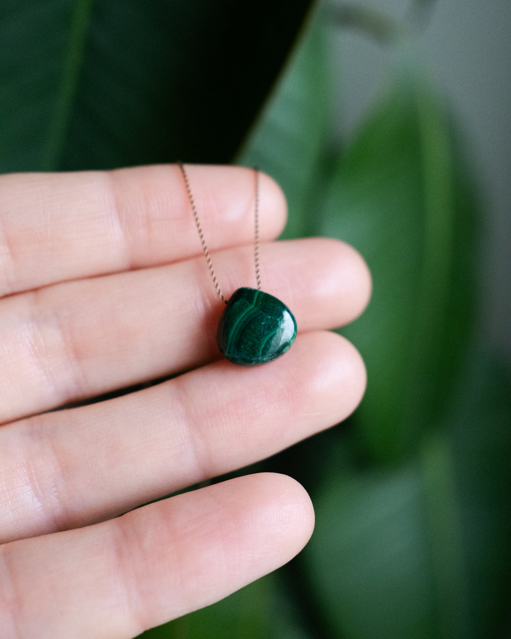 Malachite Vegan Silk Necklace