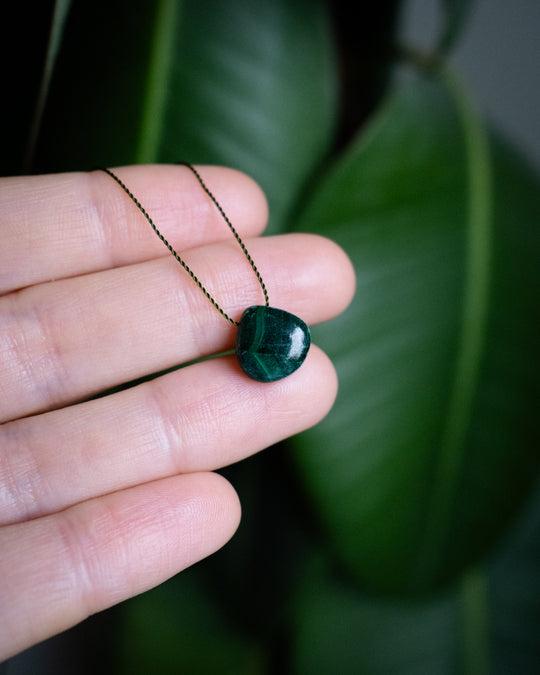 Malachite Vegan Silk Necklace