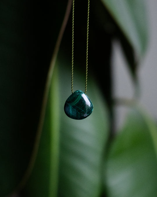 Malachite Vegan Silk Necklace
