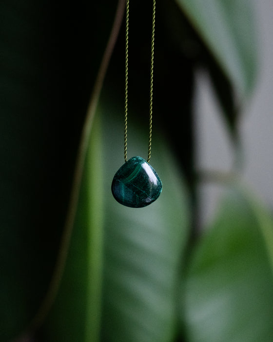 Malachite Vegan Silk Necklace