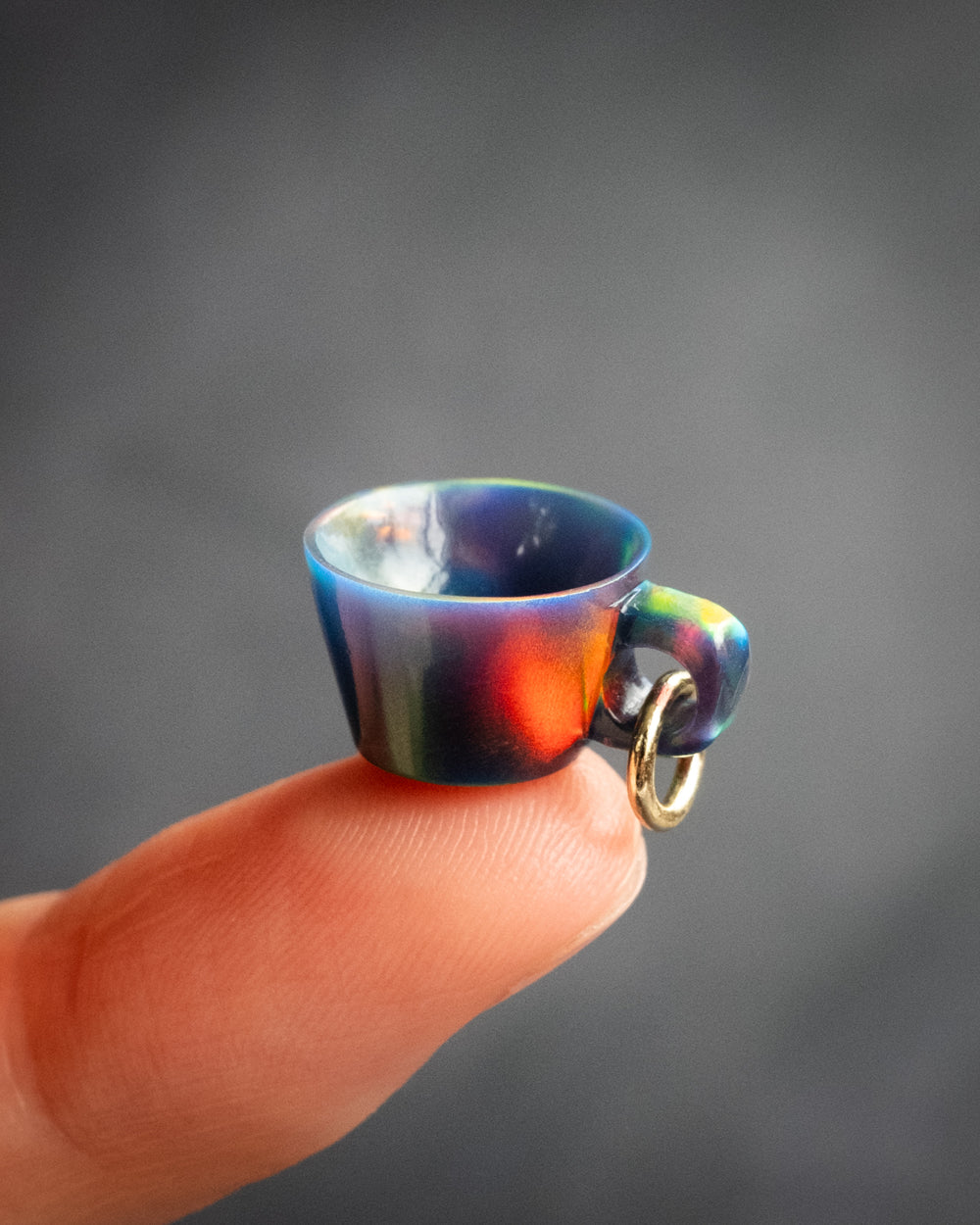 Midnight Aura Opal Hand Carved Mug Necklace - The Healing Pear