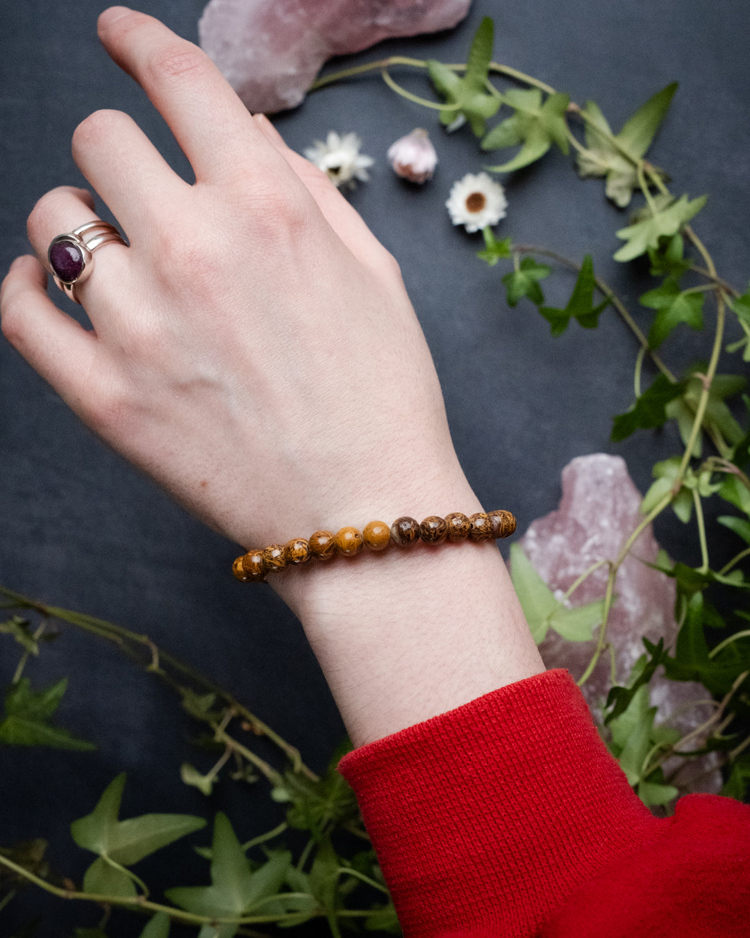Mariam Jasper Round Bead Bracelet 6mm - The Healing Pear
