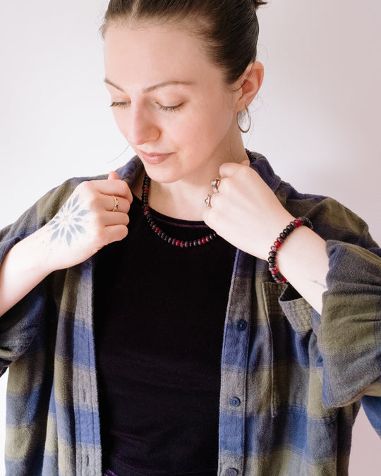 Dark Cherry Beaded Candy Necklace