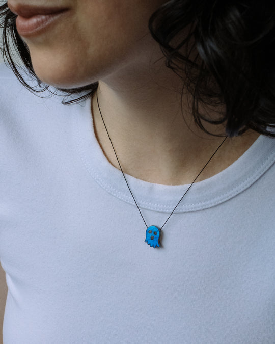 Labradorite Hand Carved Ghost Necklace