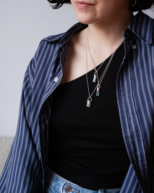 Raw Aquamarine Sterling Silver Necklace