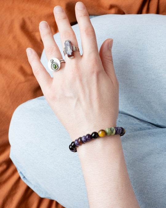 Mixed Gemstone Beaded Bracelet 8mm