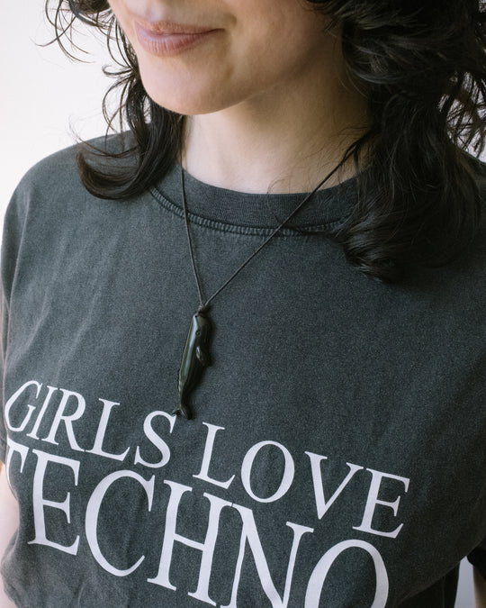 Obsidian Hand Carved Sperm Whale Necklace - The Healing Pear