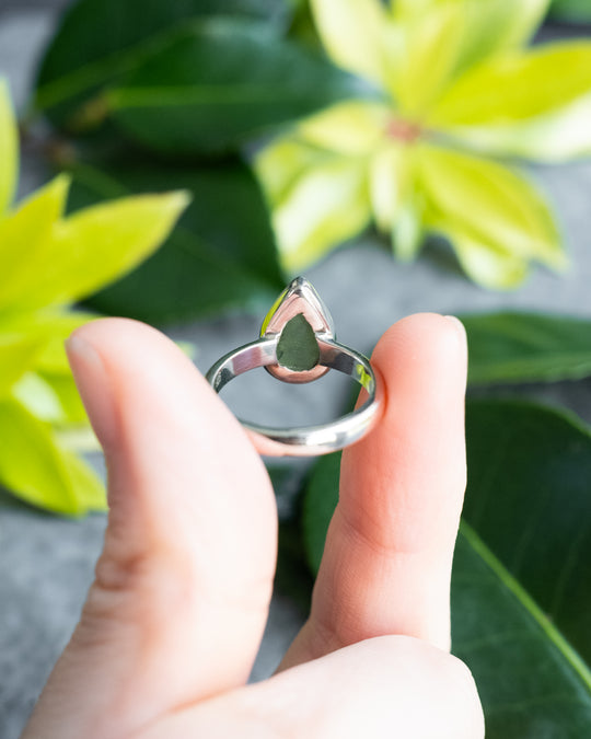 Moldavite Ring in Sterling Silver - Size M UK / 6 US