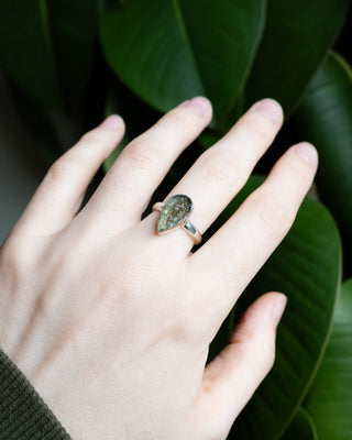 Moldavite Ring in Sterling Silver - Size M UK / 6 US