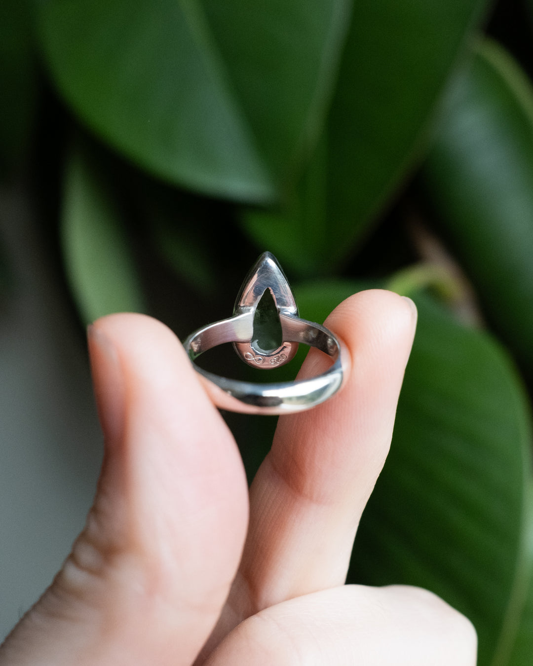 Moldavite Ring in Sterling Silver - Size M UK / 6 US