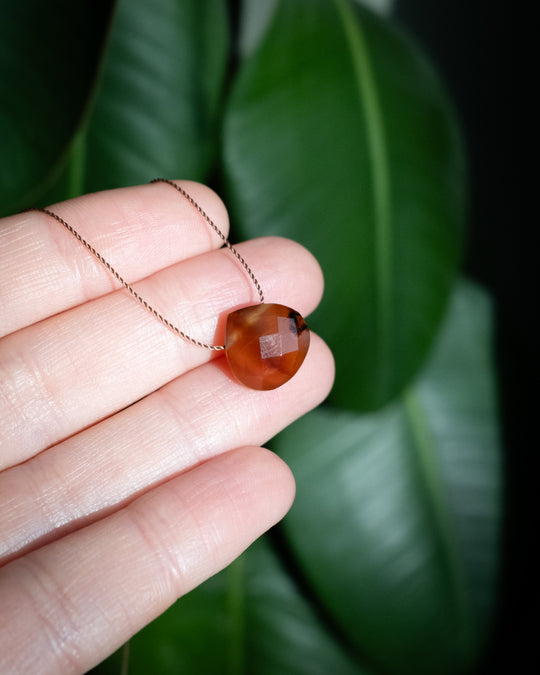 Montana Agate Vegan Silk Necklace