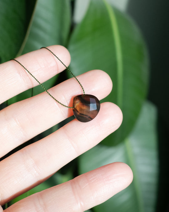 Montana Agate Vegan Silk Necklace