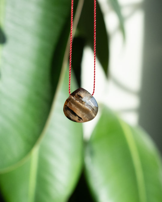 Montana Agate Vegan Silk Necklace