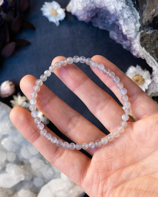 Moon Labradorite Round Bead Bracelet 4mm