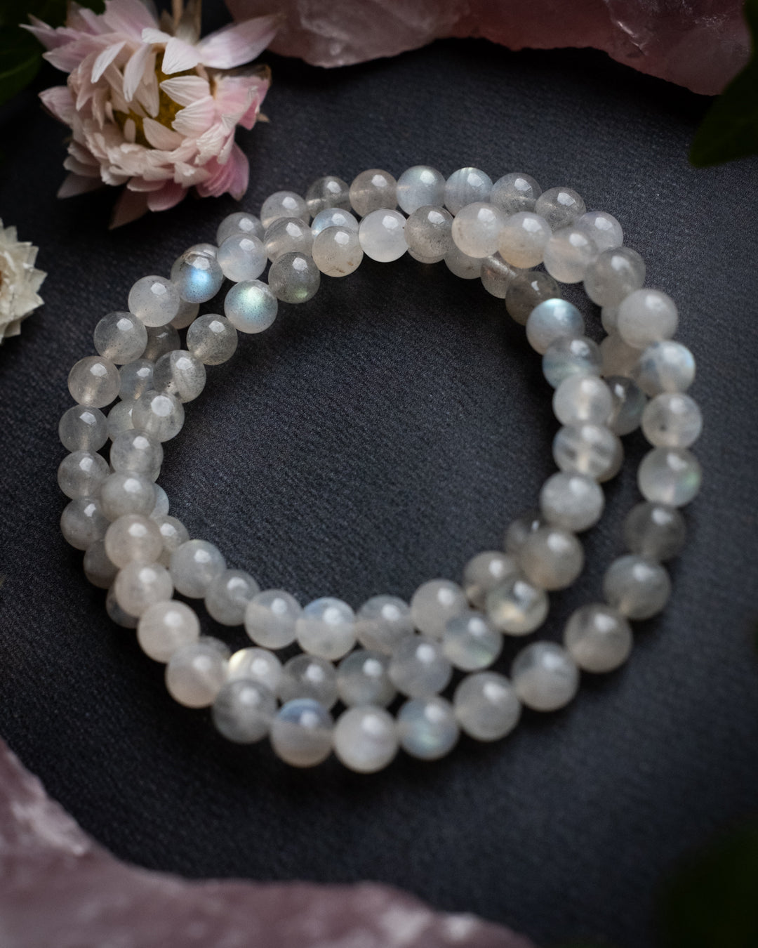 Moon Labradorite Round Bead Bracelet 6mm - The Healing Pear