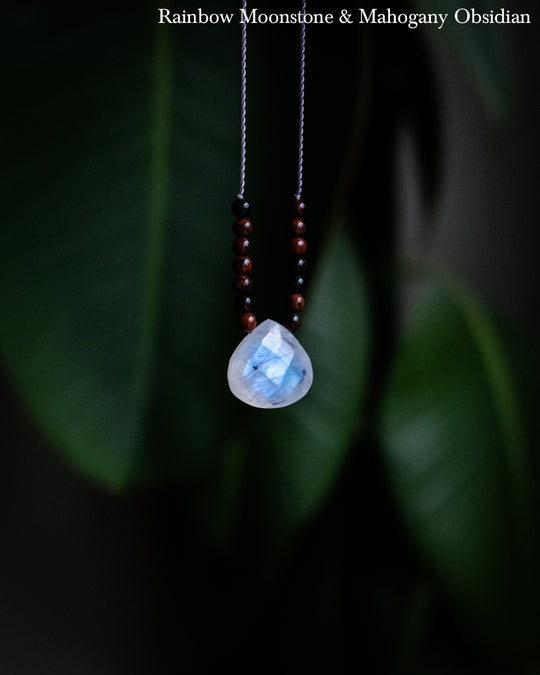 Harmonious Pair Vegan Silk Gemstone Necklace