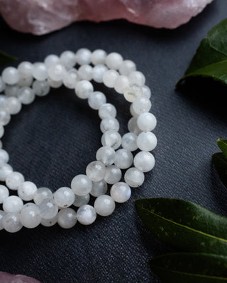 Moonstone Round Bead Bracelet 6mm