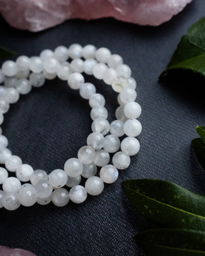 Moonstone Round Bead Bracelet 6mm