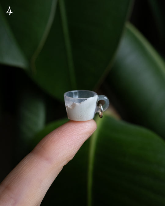 Moss Agate Hand Carved Mug Necklace