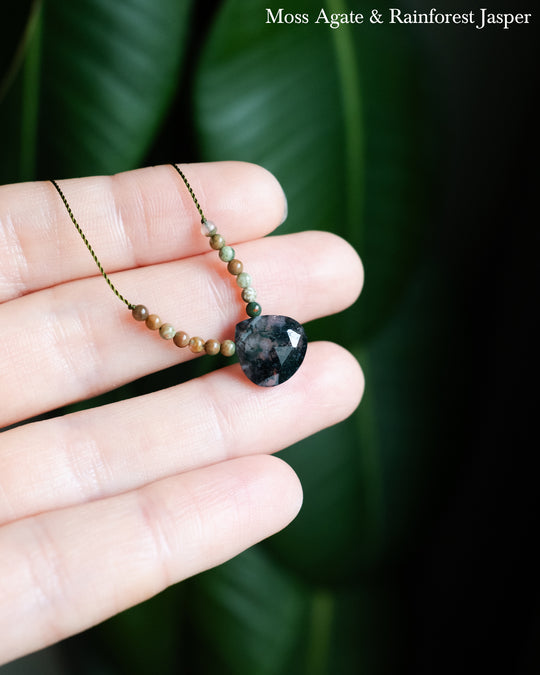 Harmonious Pair Vegan Silk Gemstone Necklace