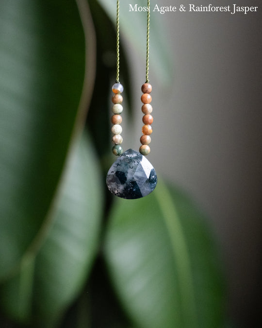 Harmonious Pair Vegan Silk Gemstone Necklace