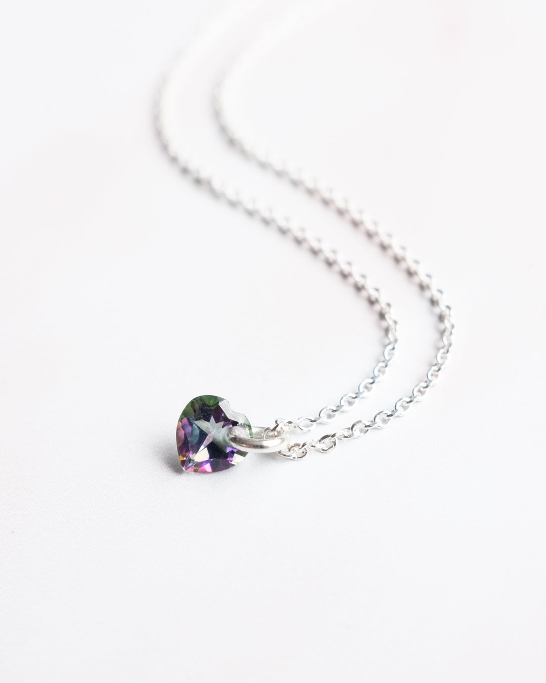 Mini Mystic Topaz Heart Necklace - The Healing Pear