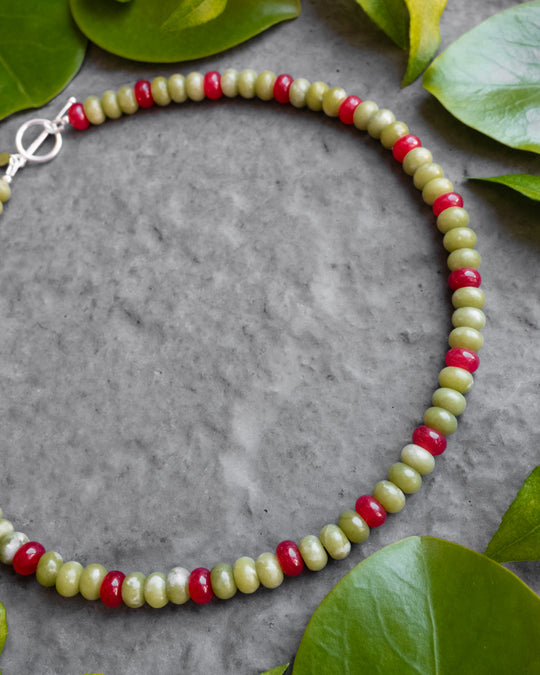 The Olive Beaded Candy Necklace