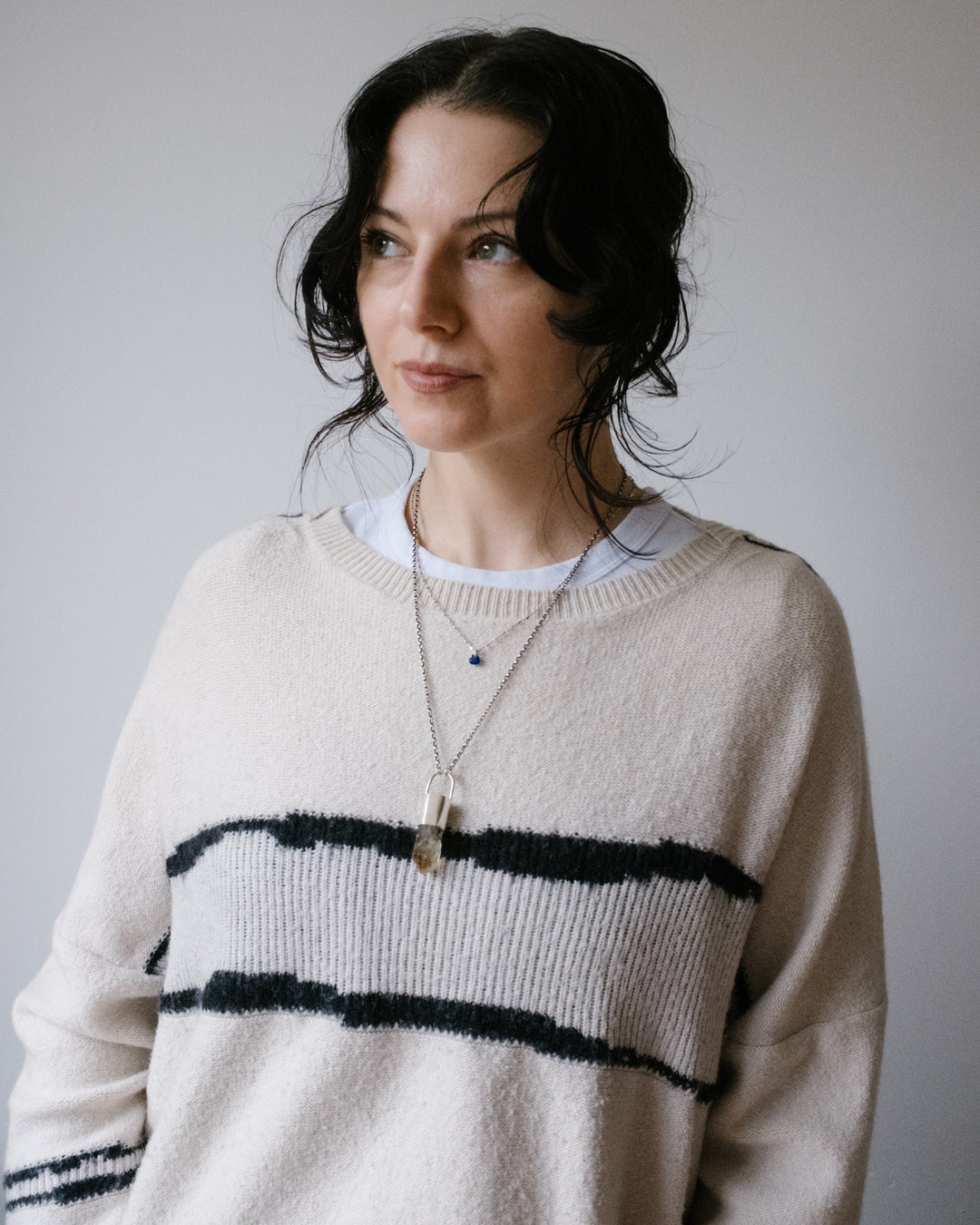 Petroleum Quartz Point Sterling Silver Necklace