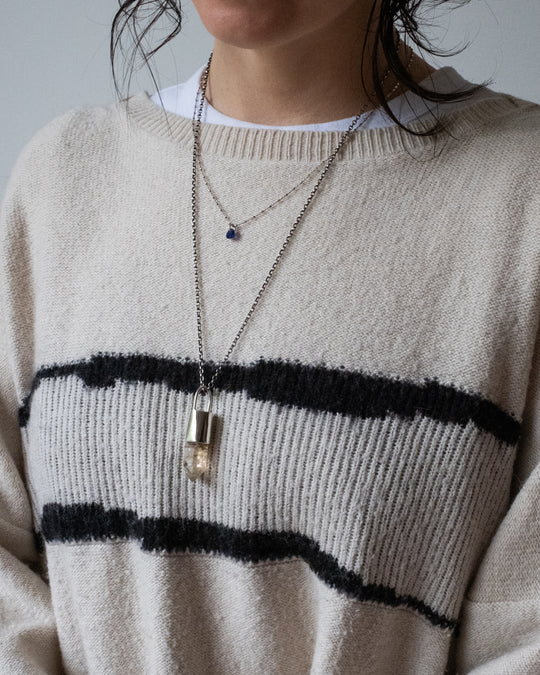 Petroleum Quartz Point Sterling Silver Necklace