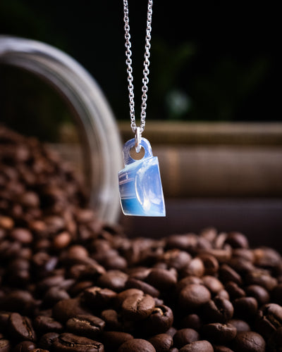 Opalite Hand Carved Mug Necklace