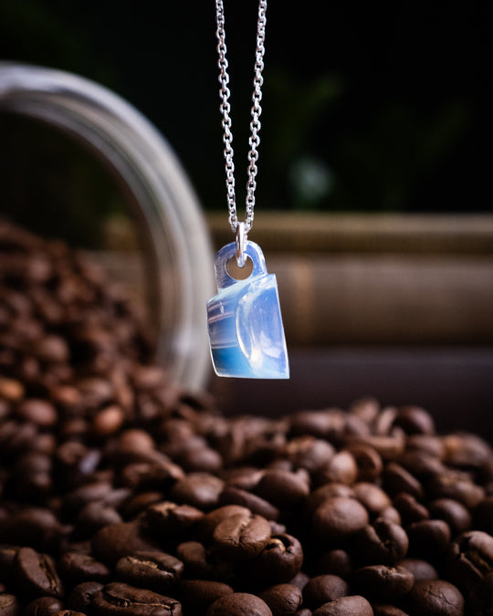 Opalite Hand Carved Mug Necklace