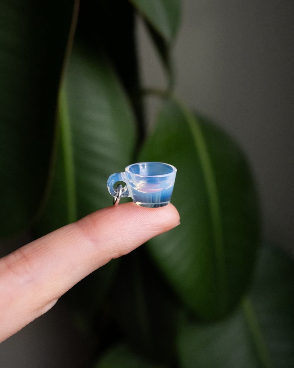 Opalite Hand Carved Mug Necklace