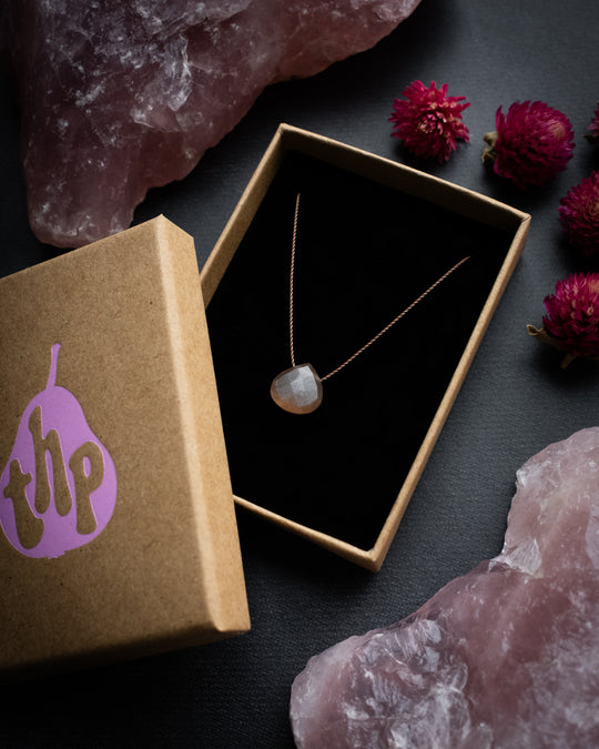 Chocolate Moonstone Vegan Silk Necklace