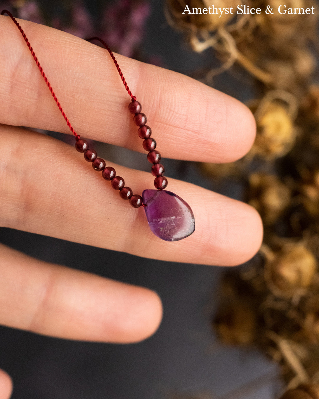 Harmonious Pair Vegan Silk Gemstone Necklace