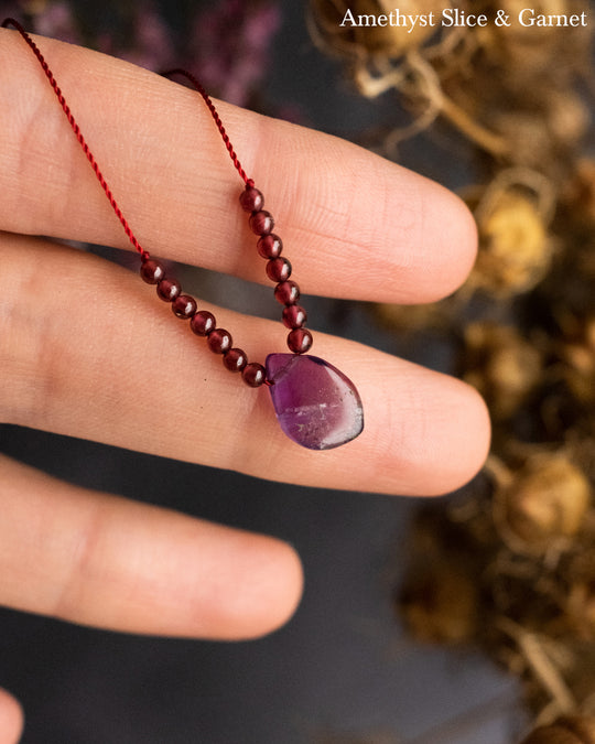 Harmonious Pair Vegan Silk Gemstone Necklace