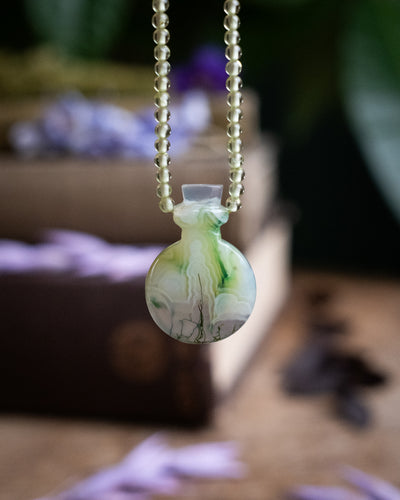 Potion for Springtime: Green Agate & Peridot Beaded Necklace