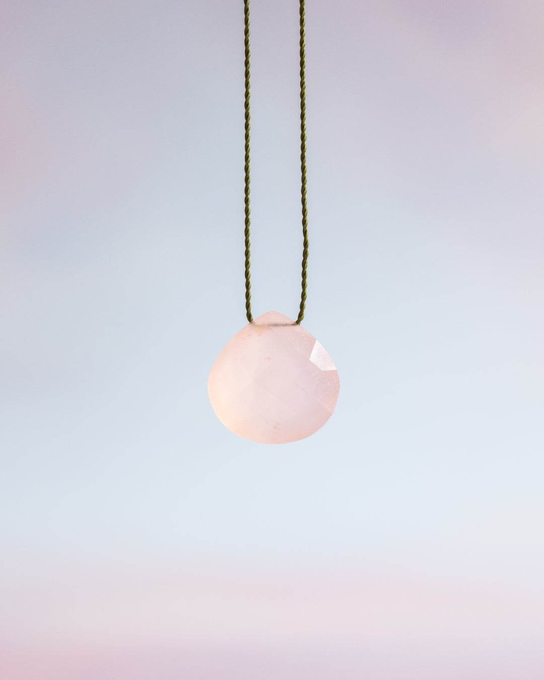 Pink Chalcedony Vegan Silk Necklace - The Healing Pear