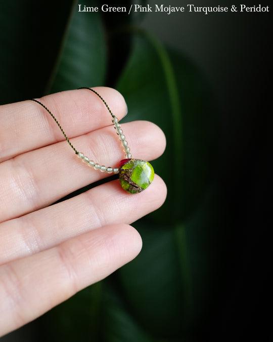 Harmonious Pair Vegan Silk Gemstone Necklace