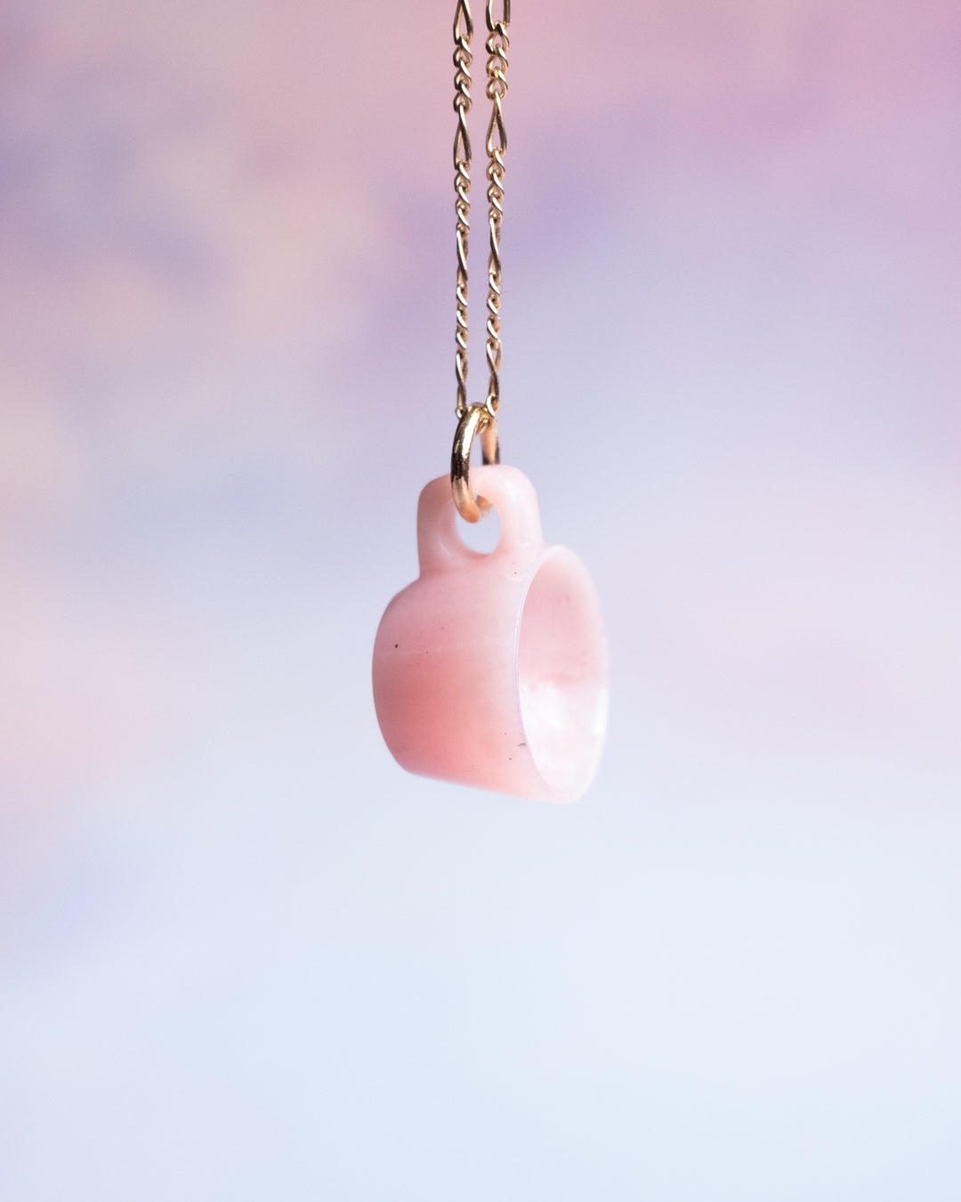 Pink Opal Hand Carved Mug Necklace - The Healing Pear