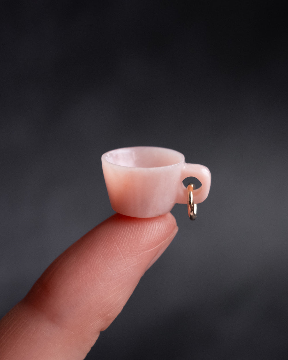 Pink Opal Hand Carved Mug Necklace - The Healing Pear