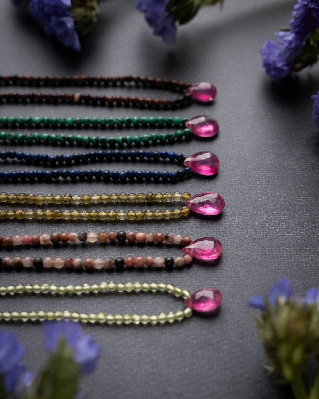 Pink Sapphire Beaded Necklace - The Healing Pear