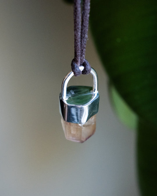 Golden Amethyst Point Sterling Silver Necklace - The Healing Pear