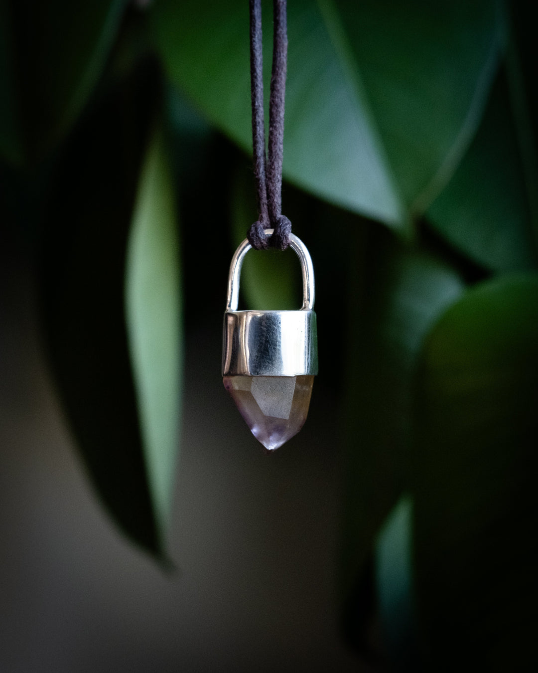 Golden Amethyst Point Sterling Silver Necklace - The Healing Pear